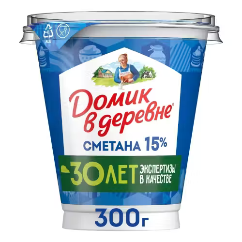 Сметана 15 Домик в Деревне БЗМЖ 300 г